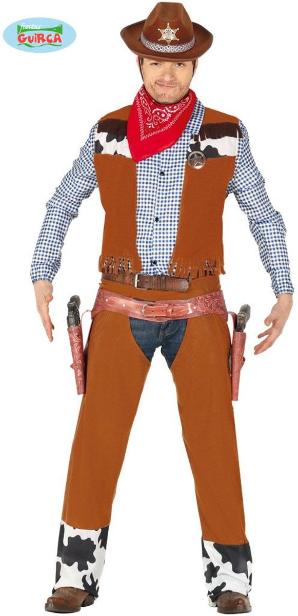 Cowboy & Cowgirl Kostuum | Rodeo Kampioen Cowboy | Man | Maat 48-50 | Carnaval kostuum | Verkleedkleding